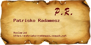Patrisko Radamesz névjegykártya